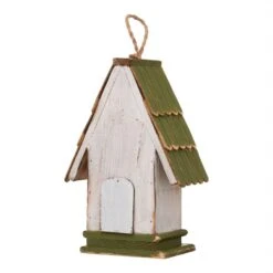 Glitzhome Wood Roof Garden Birdhouse, Green -Sunny Decor Shop 286513 PT5. AC SS1800 V1663106811