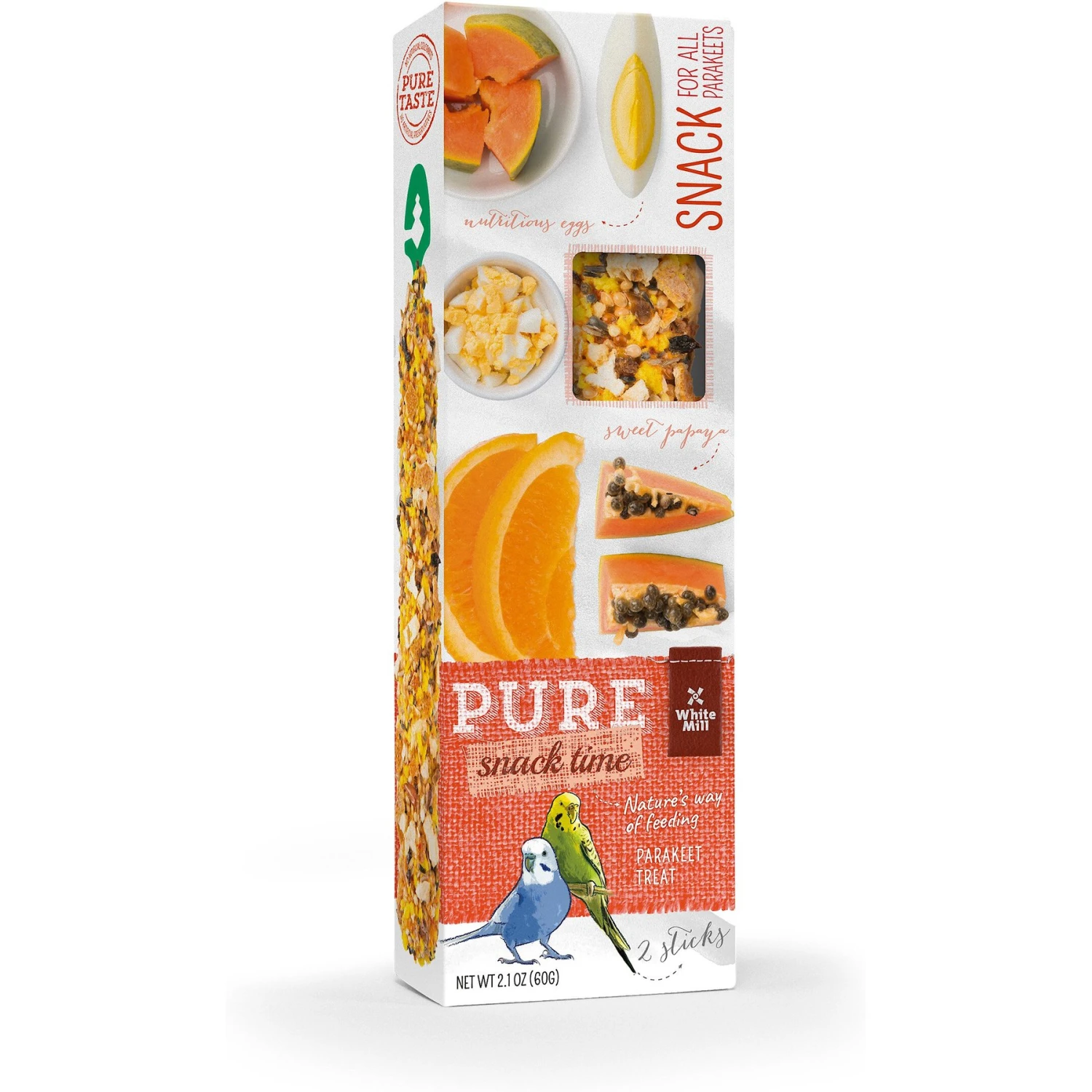 White Mill PURE Papaya & Orange Bird Treat Stick, 2.1-oz Box 3 White Mill PURE Papaya & Orange Bird Treat Stick, 2.1-oz Box