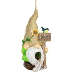 Exhart Welcome Gnome Hanging Bird House -Sunny Decor Shop 300159 PT5. AC SS1800 V1671029991