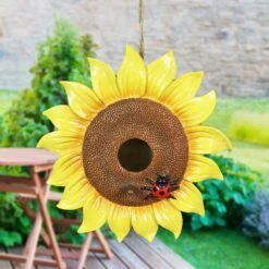 Exhart Sunflower Hanging Bird House -Sunny Decor Shop 300167 PT1. AC SS1800 V1635478612