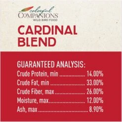 Colorful Companions Cardinal Blend Premium Wild Bird Food, 20-lb Bag -Sunny Decor Shop 301579 PT2. AC SS1800 V1629490871