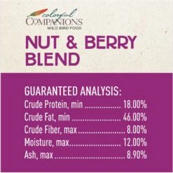 Colorful Companions Nut + Berry Blend Premium Wild Bird Food, 20-lb Bag -Sunny Decor Shop 301597 PT2. AC SS1800 V1629492376