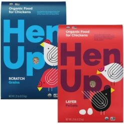 Hen Up Scratch Grains Organic Chicken Food, 25-lb Bag & Hen Up Layer Pellets Organic Chicken Food, 25-lb Bag