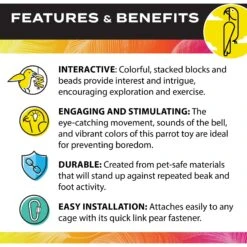 Caitec Featherland Paradise Rainbow Stack Bird Toy -Sunny Decor Shop 311534 PT4. AC SS1800 V1669672540