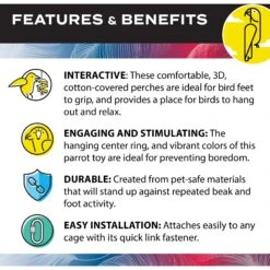 Caitec Featherland Paradise Triangle Cotton Swing Bird Toy -Sunny Decor Shop 311556 PT4. AC SS1800 V1668637422