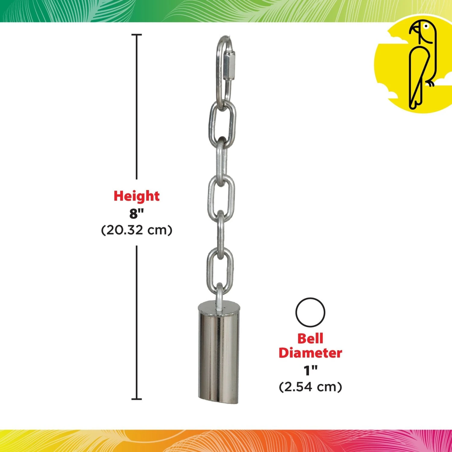 Caitec Featherland Paradise Stainless Steel Bell Bird Toy 5 Caitec Featherland Paradise Stainless Steel Bell Bird Toy - Image 3