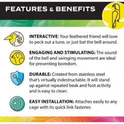 Caitec Featherland Paradise Stainless Steel Bell Bird Toy 15 Caitec Featherland Paradise Stainless Steel Bell Bird Toy -Sunny Decor Shop 311558 PT4. AC SS1800 V1668531337