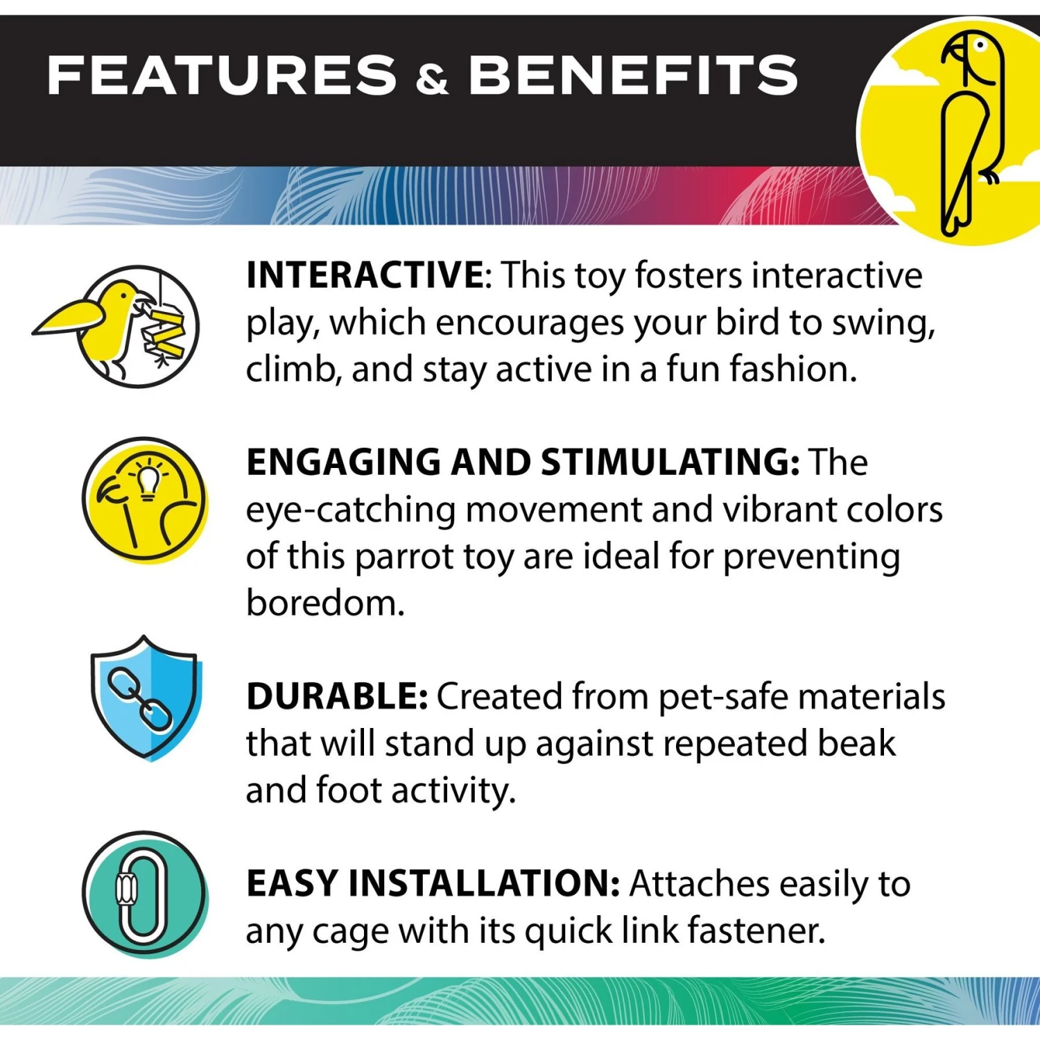 Caitec Featherland Paradise Tinker Round Bird Toy 7 Caitec Featherland Paradise Tinker Round Bird Toy - Image 5