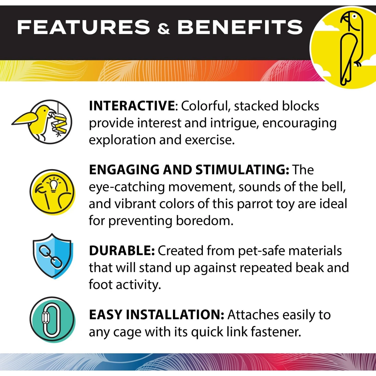 Caitec Featherland Paradise Spinning Triangles Chews Bird Toy 7 Caitec Featherland Paradise Spinning Triangles Chews Bird Toy - Image 5