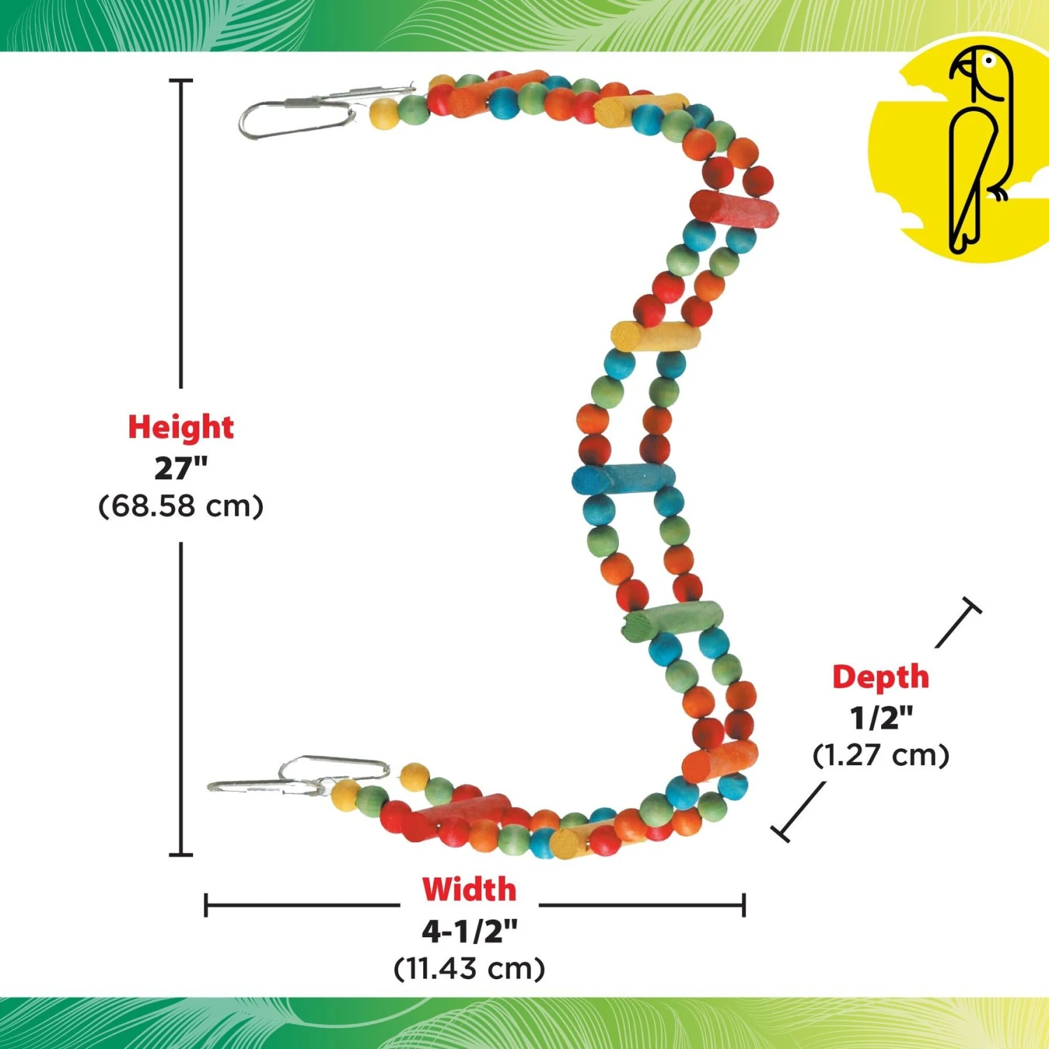 Caitec Featherland Paradise Flex Ladder Bird Toy 5 Caitec Featherland Paradise Flex Ladder Bird Toy - Image 3