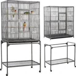 Yaheetech 63-in Open Top Metal Parrot Cage With Detachable Rolling Stand -Sunny Decor Shop 325602 PT1. AC SS1800 V1632780069