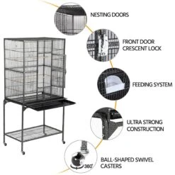 Yaheetech 63-in Open Top Metal Parrot Cage With Detachable Rolling Stand -Sunny Decor Shop 325602 PT4. AC SS1800 V1632787014