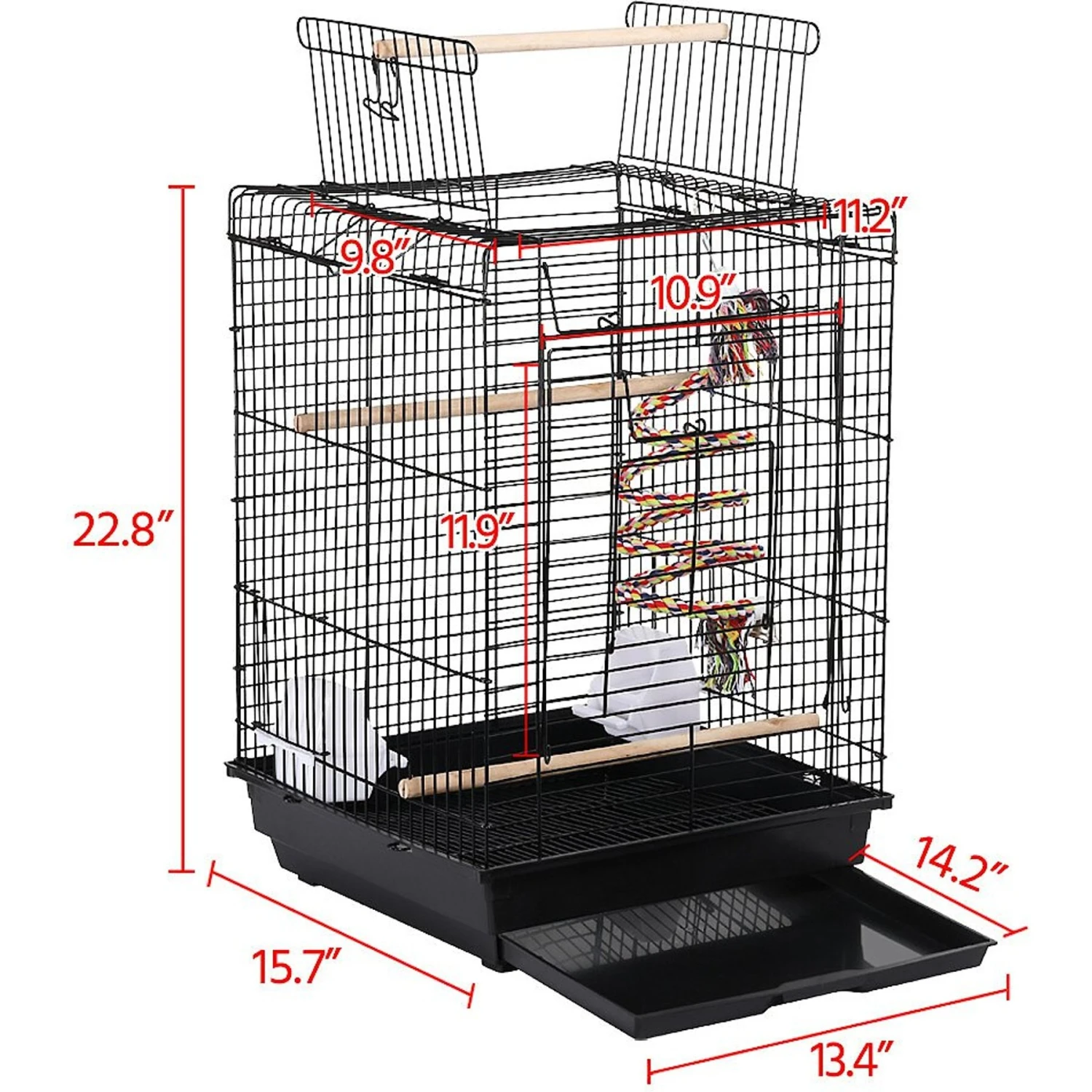Yaheetech Open Play Top Bird Cage 4 Yaheetech Open Play Top Bird Cage - Image 2