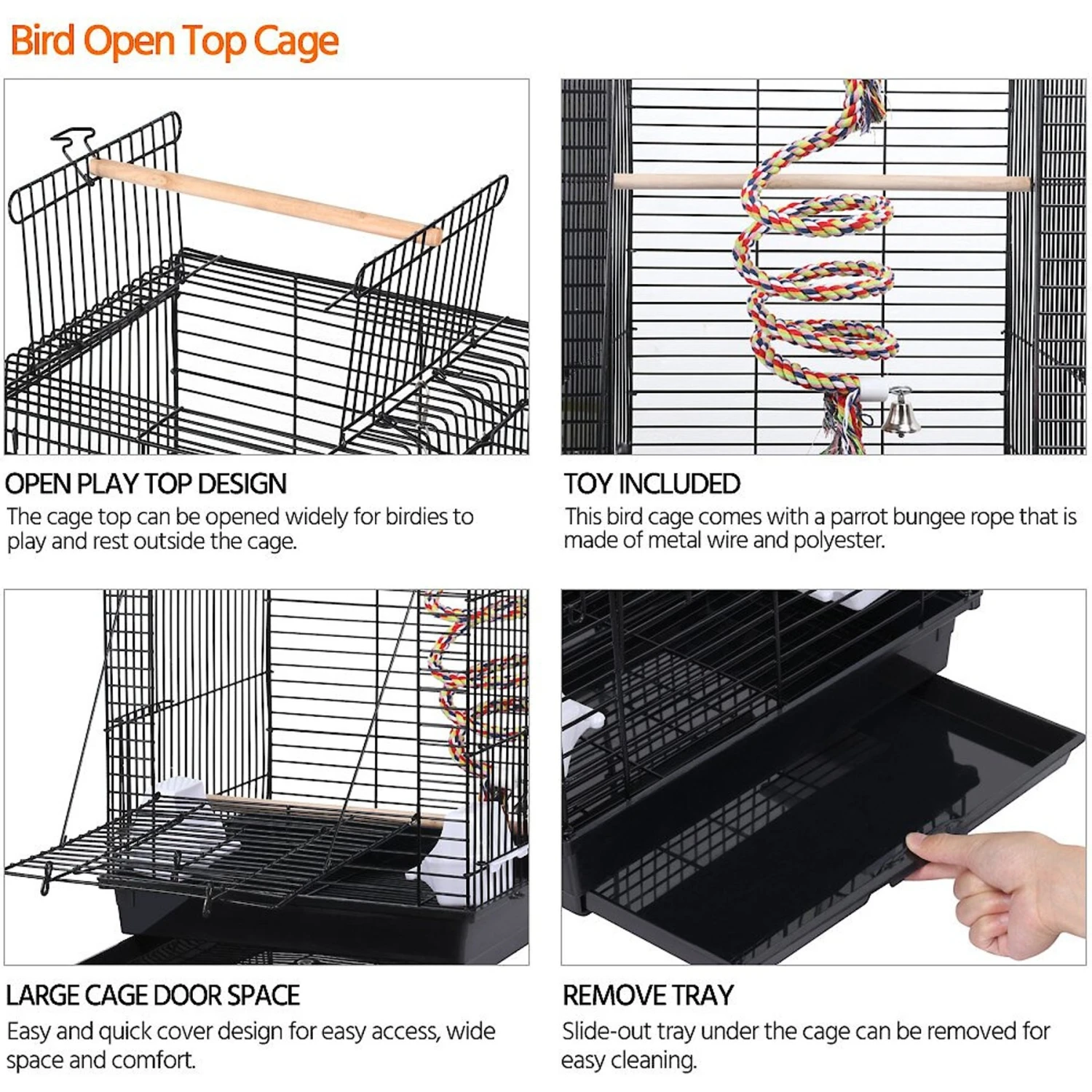 Yaheetech Open Play Top Bird Cage 6 Yaheetech Open Play Top Bird Cage - Image 4
