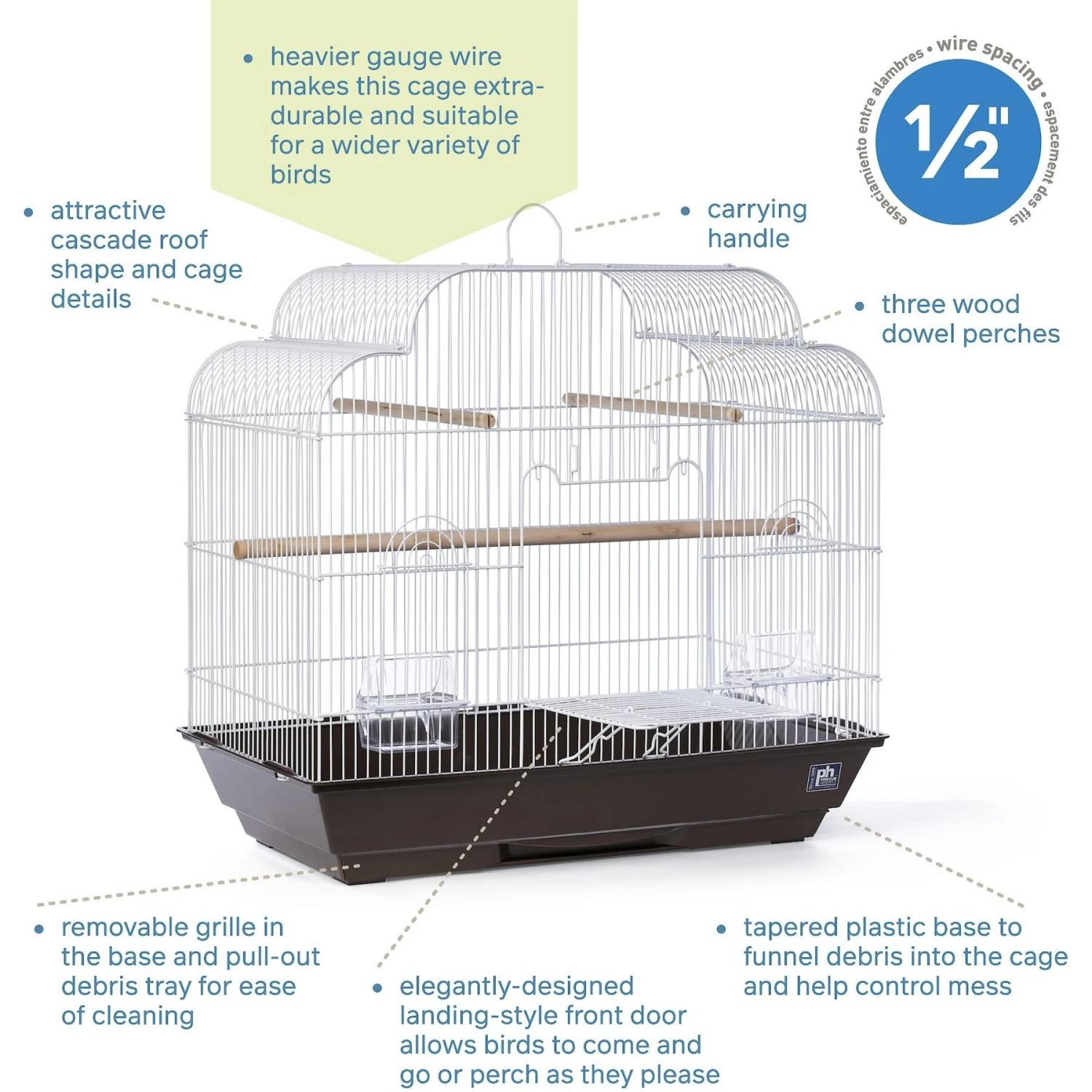 Prevue Pet Products Keet/Tiel Cascade Roof Bird Cage 9 Prevue Pet Products Keet/Tiel Cascade Roof Bird Cage - Image 7