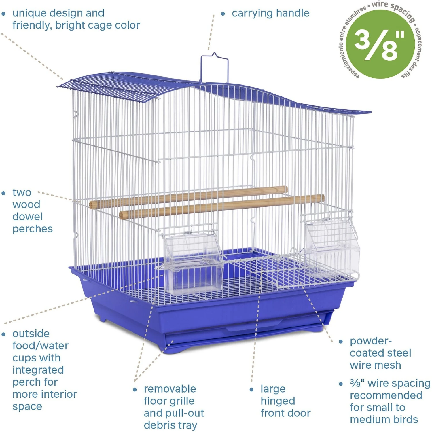 Prevue Pet Products Soho Wave Top Roof Bird Cage 8 Prevue Pet Products Soho Wave Top Roof Bird Cage - Image 6