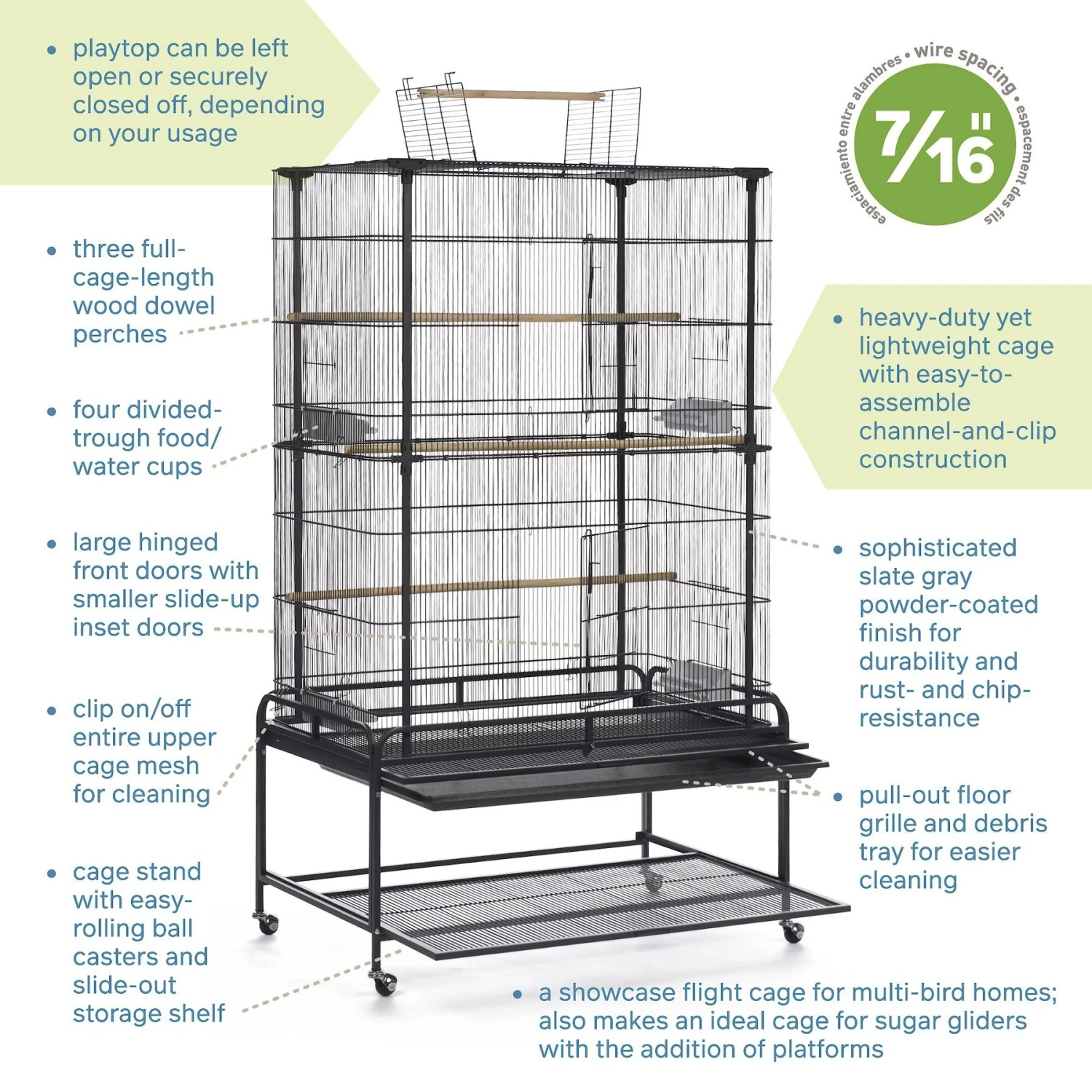 Prevue Pet Products Stand & Playtop Flight Bird Cage 9 Prevue Pet Products Stand & Playtop Flight Bird Cage - Image 7
