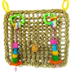 SunGrow Parrot Large Climbing & Cage Hammock Swing Foraging Net & Activity Play Bird & Small-Pet Chew Mat -Sunny Decor Shop 333274 PT1. AC SS1800 V1643727537