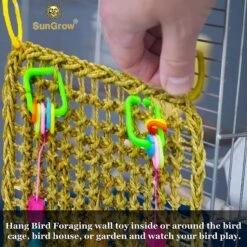 SunGrow Parrot Large Climbing & Cage Hammock Swing Foraging Net & Activity Play Bird & Small-Pet Chew Mat -Sunny Decor Shop 333274 PT3. AC SS1800 V1632924371