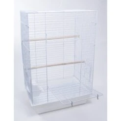 Penn-Plax Medium Bird Kit Square Bird Cage, White -Sunny Decor Shop 333291 PT2. AC SS1800 V1644905836