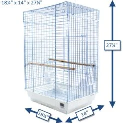 Penn-Plax Medium Bird Kit Square Bird Cage, White -Sunny Decor Shop 333291 PT3. AC SS1800 V1644906420