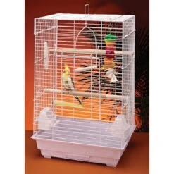 Penn-Plax Medium Bird Kit Square Bird Cage, White -Sunny Decor Shop 333291 PT4. AC SS1800 V1644913601