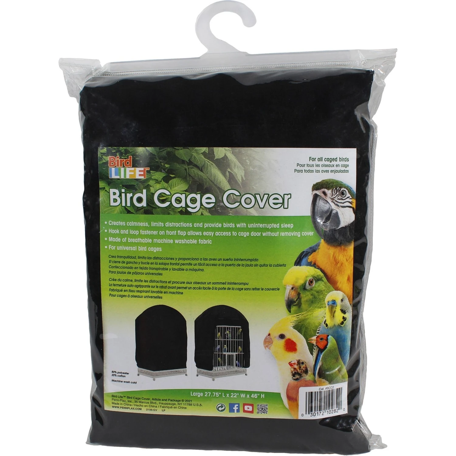 Penn-Plax Bird Cage Cover, Black 5 Penn-Plax Bird Cage Cover, Black - Image 3