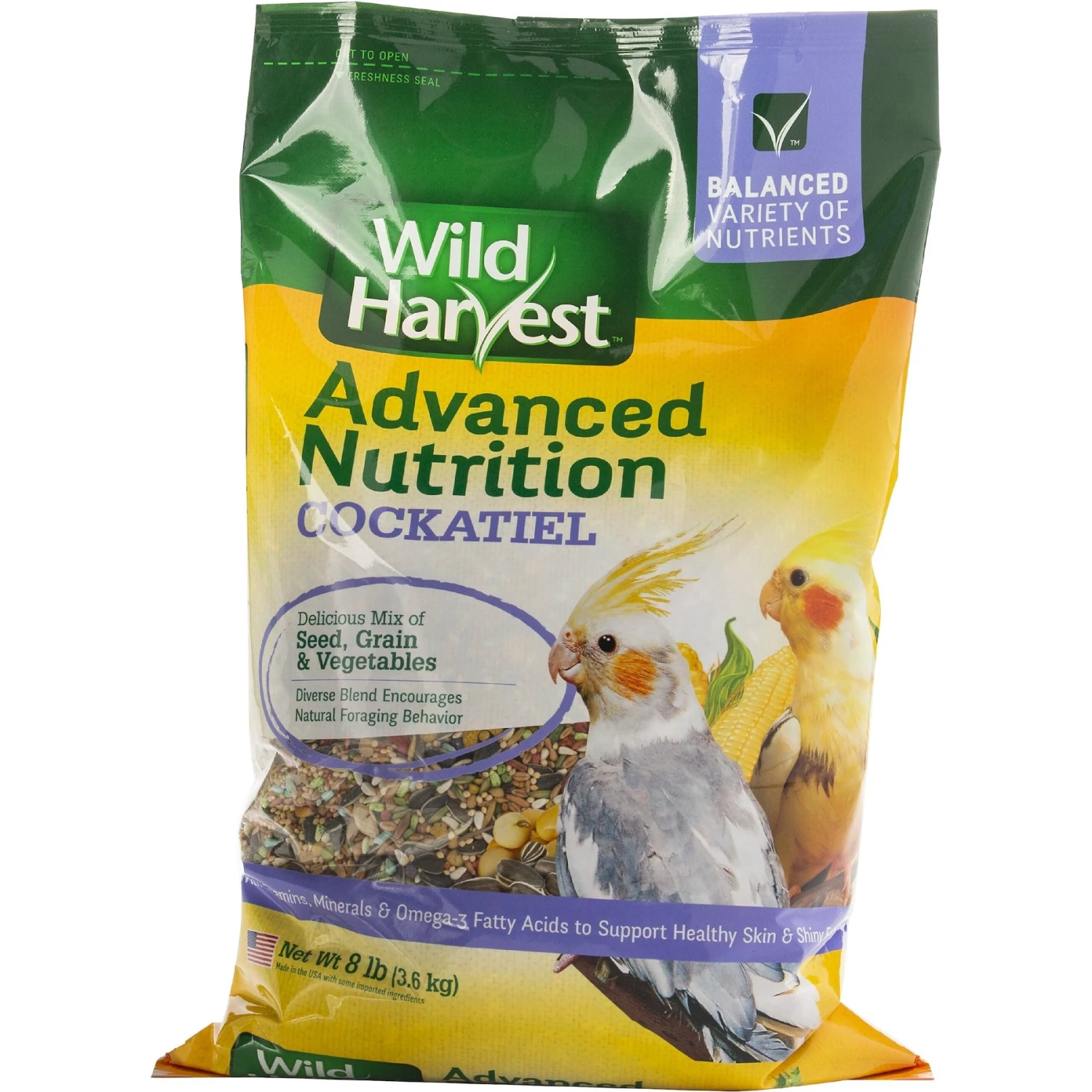 Wild Harvest Advanced Nutrition Seed, Grain & Vegetable Mix Cockatiel Food, 8-lb Bag 3 Wild Harvest Advanced Nutrition Seed, Grain & Vegetable Mix Cockatiel Food, 8-lb Bag
