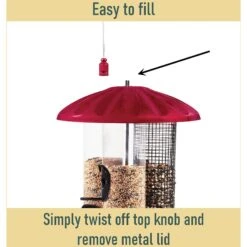 North States Crimson Triple Tube Bird Feeder, Red -Sunny Decor Shop 345190 PT3. AC SS1800 V1637112175