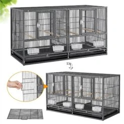 Yaheetech 18-in Wide Stackable Divided Breeder Cage -Sunny Decor Shop 352589 PT6. AC SS1800 V1641409890