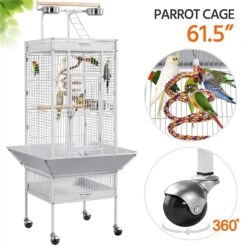 Yaheetech Rolling Metal Parrot Cage With Playtop -Sunny Decor Shop 352624 PT1. AC SS1800 V1641402424