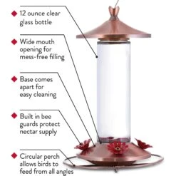 Perky-Pet Elegant Copper Glass Hummingbird Feeder -Sunny Decor Shop 355150 PT5. AC SS1800 V1640039840