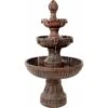Sunnydaze Decor 3-Tier Flower Blossom Outdoor Electric Water Fountain