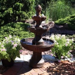 Sunnydaze Decor 3-Tier Flower Blossom Outdoor Electric Water Fountain -Sunny Decor Shop 357793 PT1. AC SS1800 V1641945996