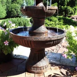 Sunnydaze Decor 3-Tier Flower Blossom Outdoor Electric Water Fountain -Sunny Decor Shop 357793 PT5. AC SS1800 V1641942763