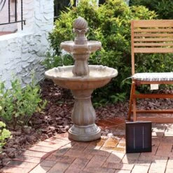Sunnydaze Decor 2-Tier Solar Outdoor Water Fountain -Sunny Decor Shop 357797 PT1. AC SS1800 V1641943651