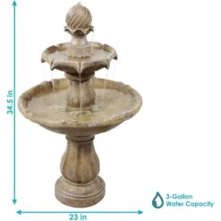 Sunnydaze Decor 2-Tier Solar Outdoor Water Fountain -Sunny Decor Shop 357797 PT3. AC SS1800 V1641946586