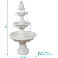 Sunnydaze Decor 3-Tier Welcome Garden Water Fountain -Sunny Decor Shop 357800 PT3. AC SS1800 V1641944511