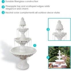 Sunnydaze Decor 3-Tier Welcome Garden Water Fountain -Sunny Decor Shop 357800 PT4. AC SS1800 V1641940937