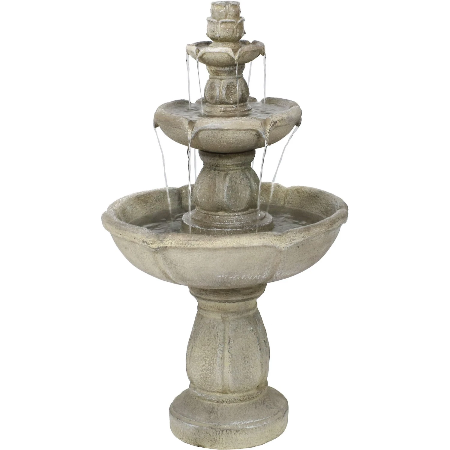 Sunnydaze Decor 3-Tier Birds-foot Delight Outdoor Water Fountain 3 Sunnydaze Decor 3-Tier Birds-foot Delight Outdoor Water Fountain