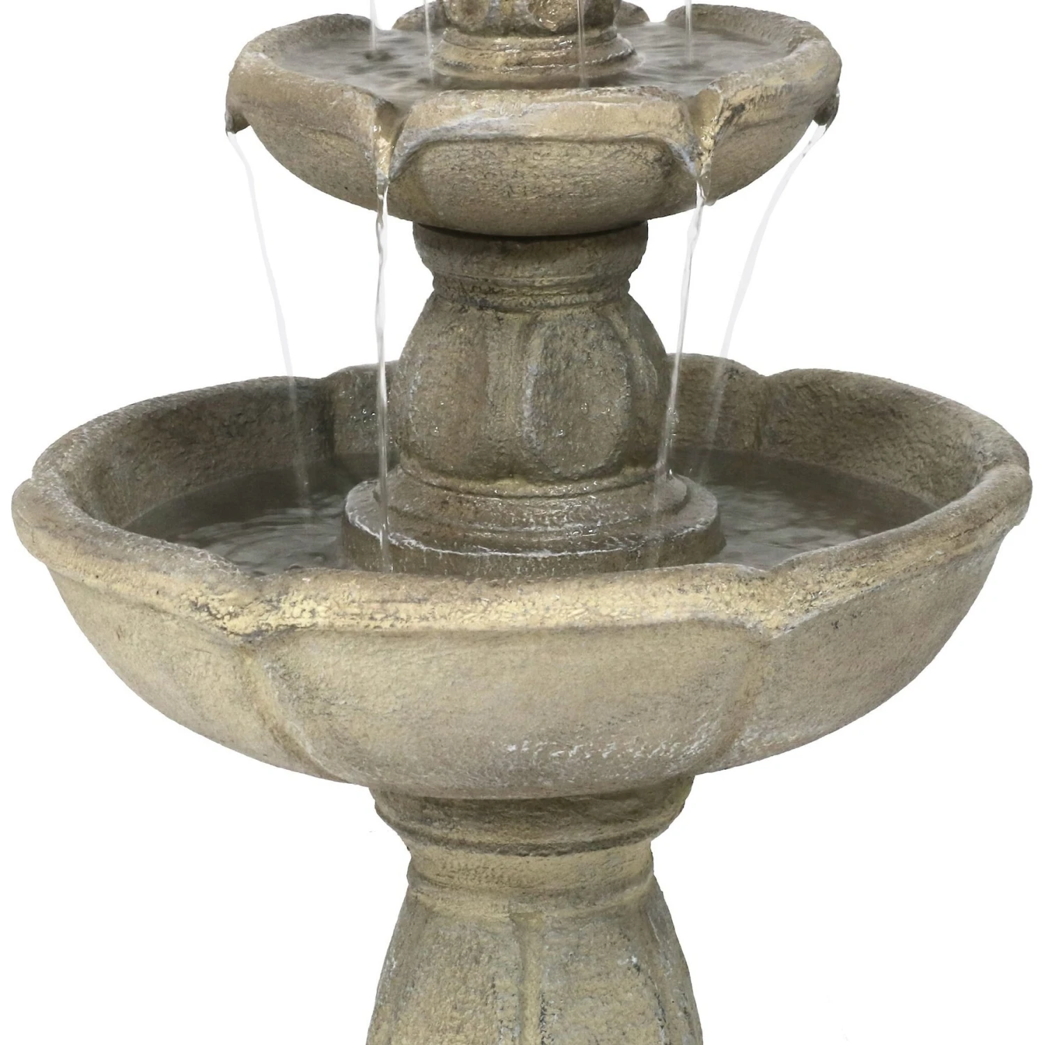 Sunnydaze Decor 3-Tier Birds-foot Delight Outdoor Water Fountain 9 Sunnydaze Decor 3-Tier Birds-foot Delight Outdoor Water Fountain - Image 7