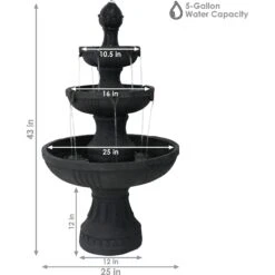 Sunnydaze Decor 3-Tier Flower Blossom Electric Water Fountain -Sunny Decor Shop 357804 PT3. AC SS1800 V1641948776