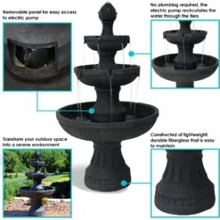 Sunnydaze Decor 3-Tier Flower Blossom Electric Water Fountain -Sunny Decor Shop 357804 PT4. AC SS1800 V1641941548