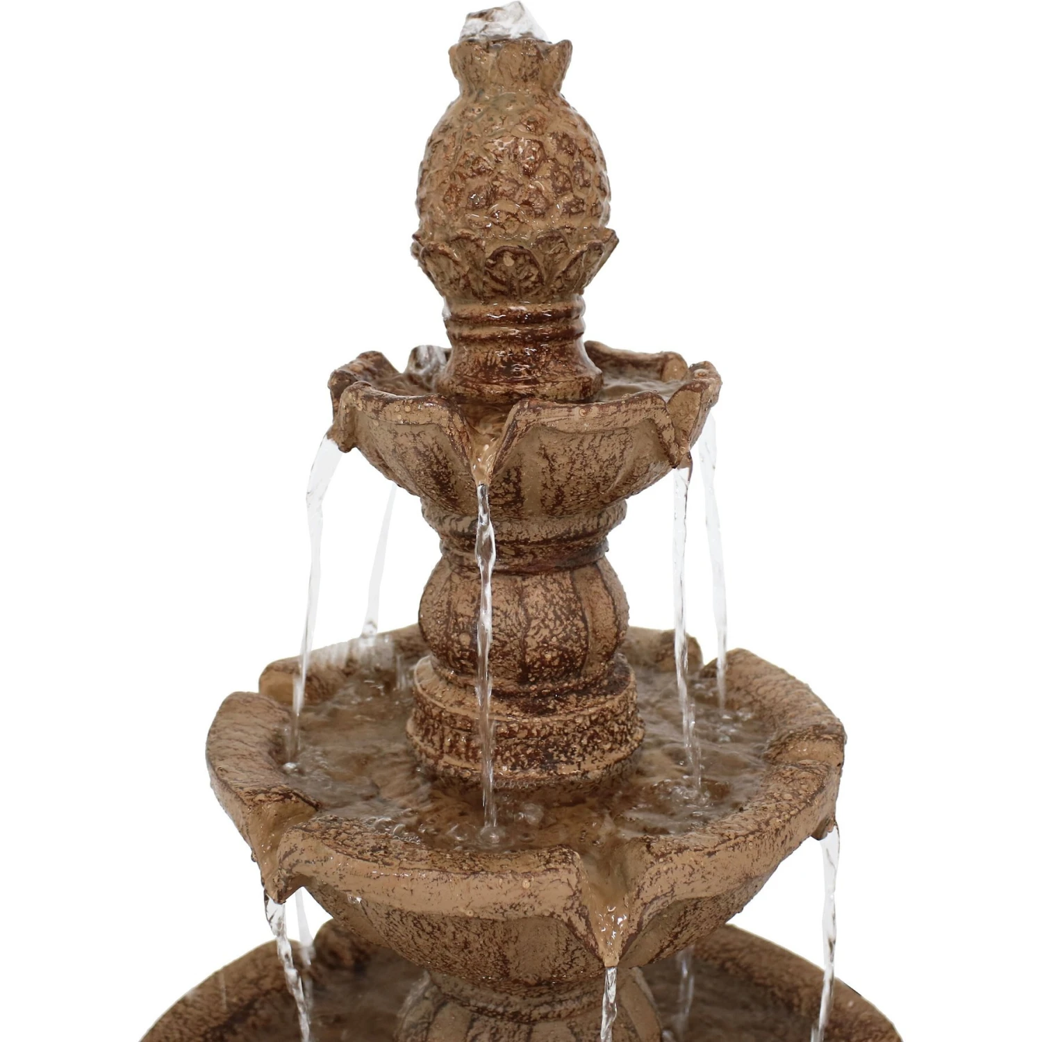 Sunnydaze Decor 4-Tier Pineapple Outdoor Water Fountain 5 Sunnydaze Decor 4-Tier Pineapple Outdoor Water Fountain - Image 3