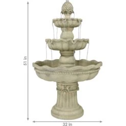 Sunnydaze Decor 3-Tier Pineapple Outdoor Water Fountain -Sunny Decor Shop 357811 PT3. AC SS1800 V1641946645