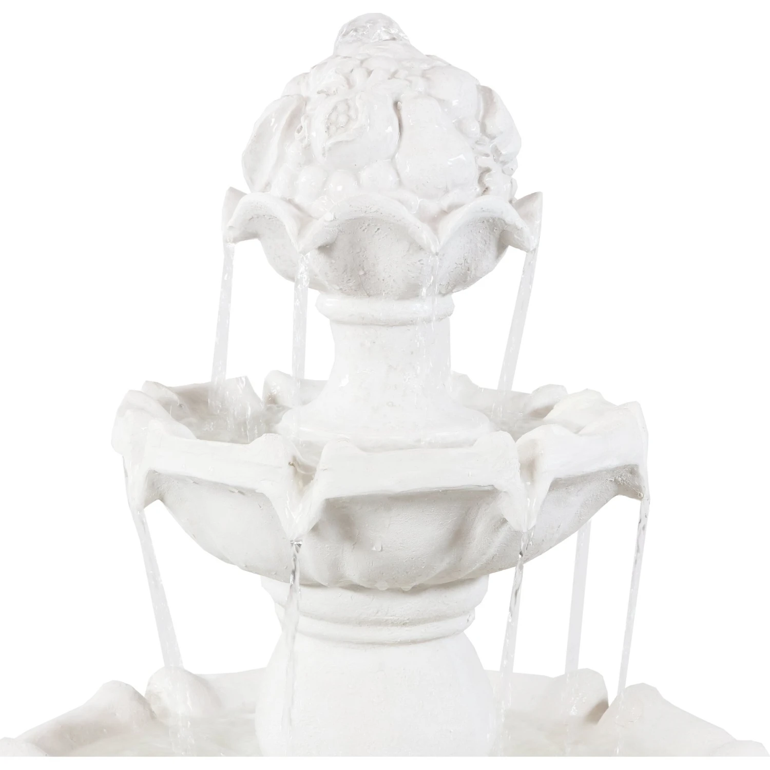 Sunnydaze Decor 4-Tier White Electric Water Fountain 5 Sunnydaze Decor 4-Tier White Electric Water Fountain - Image 3