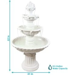 Sunnydaze Decor 4-Tier White Electric Water Fountain 14 Sunnydaze Decor 4-Tier White Electric Water Fountain -Sunny Decor Shop 357813 PT3. AC SS1800 V1641947244