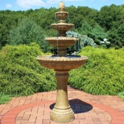 Sunnydaze Decor 4-Tier Outdoor Patio Electric Eggshell Water Fountain -Sunny Decor Shop 357815 PT1. AC SS1800 V1641948450