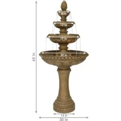 Sunnydaze Decor 4-Tier Outdoor Patio Electric Eggshell Water Fountain -Sunny Decor Shop 357815 PT3. AC SS1800 V1641942389