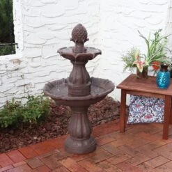 Sunnydaze Decor 2-Tier Curved Plinth Outdoor Water Fountain -Sunny Decor Shop 357817 PT1. AC SS1800 V1641942386